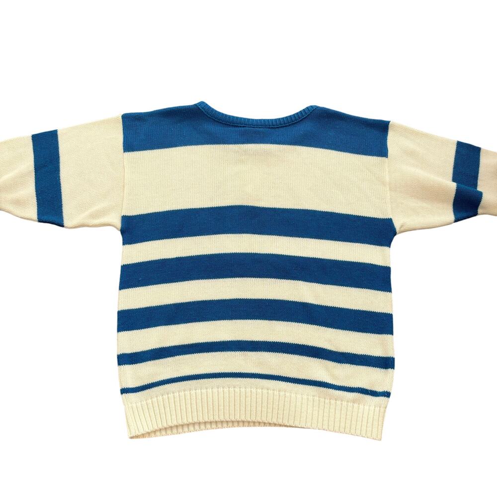 VINTAGE BEACH STYLE STRIPED COTTON SWEATER SIZE M/L - Picture 2 of 10